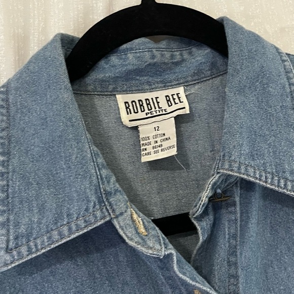 Robbie Bee Light Blue Denim Shirt Dress - Picture 6 of 9